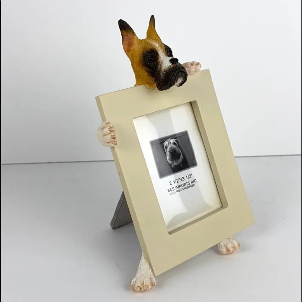 NWT E&S Brindle Boxer Picture Frame